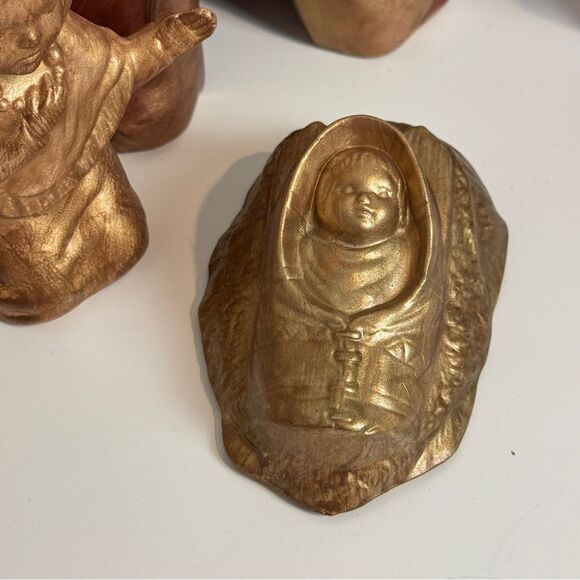 Vintage Handmade Ceramic Native American Children Nativity Set 9 Pieces - Picture 4 of 7